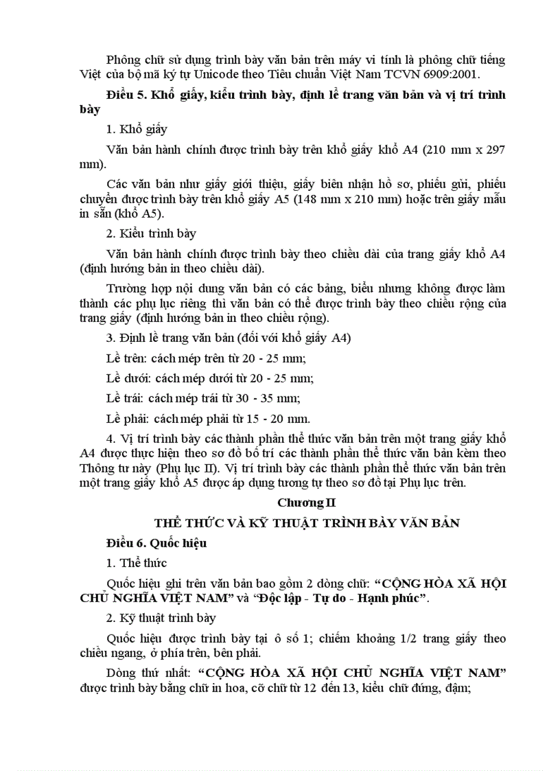 image for page Thông tư 01 Hướng dẫn kỹ thuật và thể thức trìnhbàyvăn bản hành chính