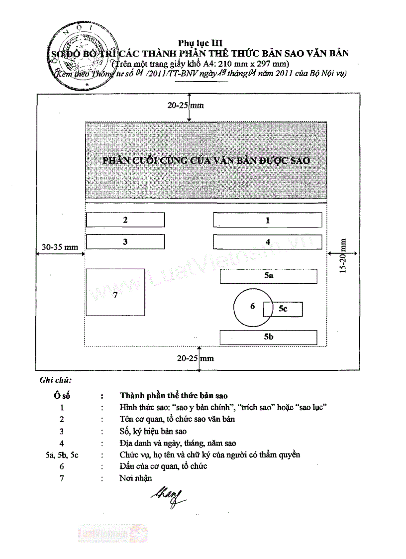 image for page Thong tu 01 2011 TT BNV ngay 19 01 2011 huong dan the thuc va ky thuat trinh bay van ban hanh chinh
