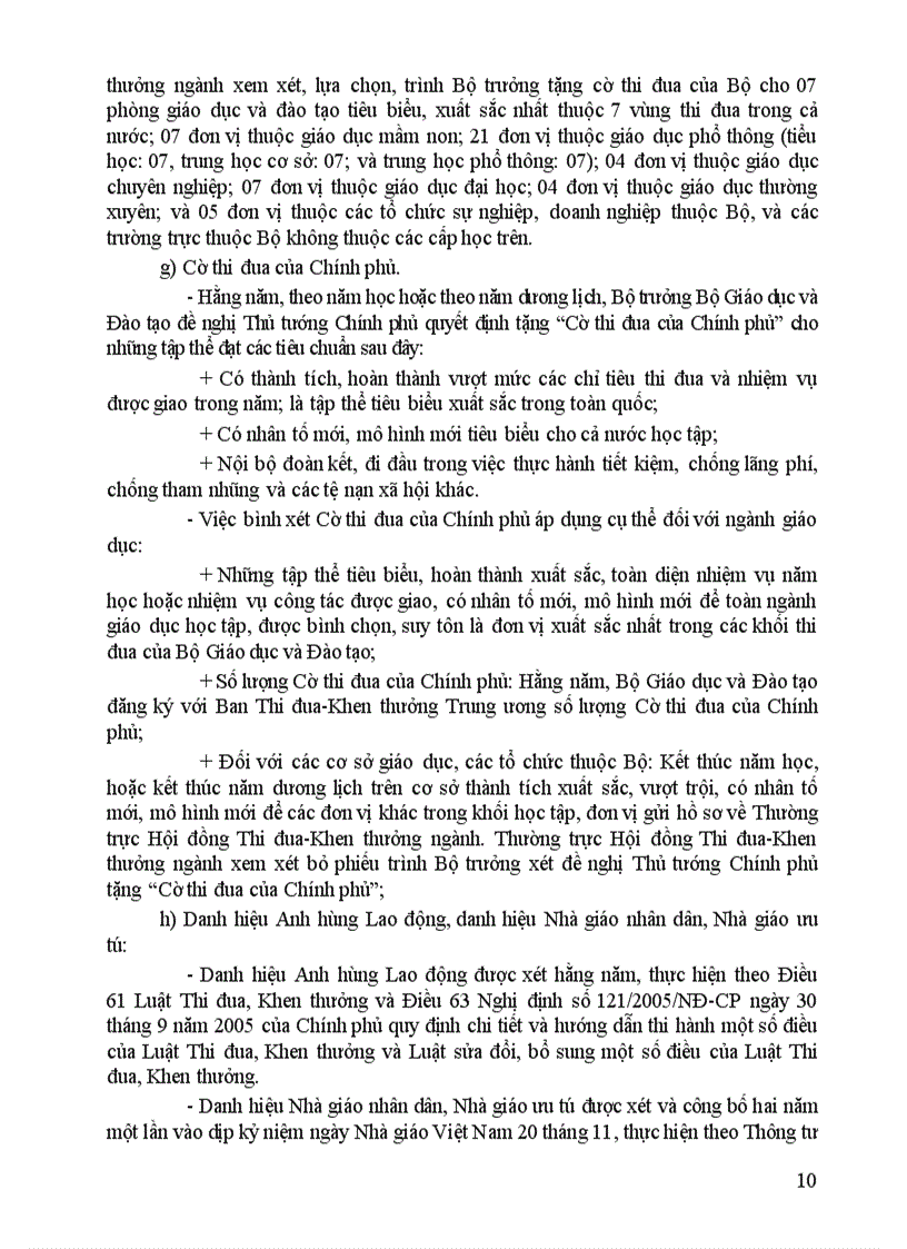 image for page Thông tư 21 Hướng dẫn công tác thi đua khen thưởng ngành Giáo dục