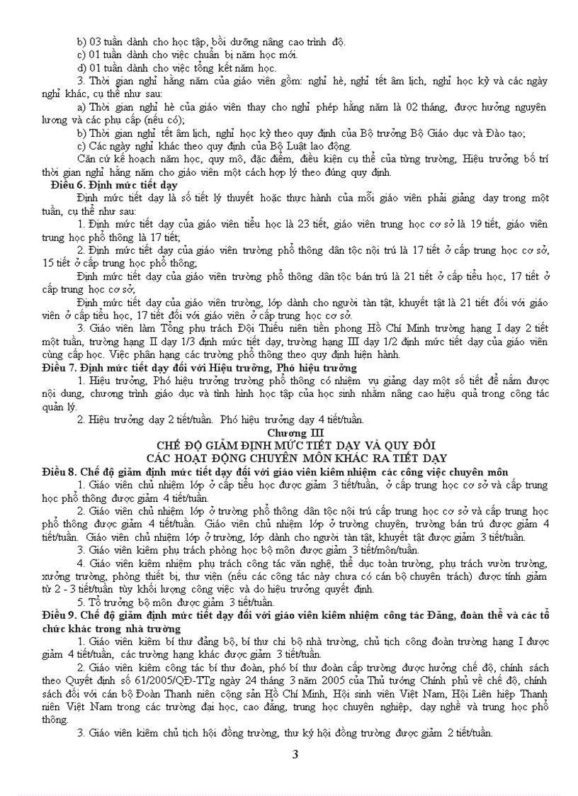 image for page Thông tư 28 quy định về chế độ làm việc đối với giáo viên phổ thông