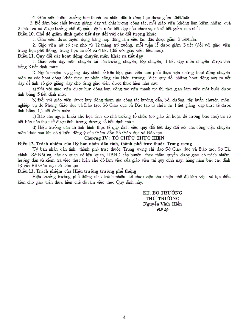 image for page Thông tư 28 quy định về chế độ làm việc đối với giáo viên phổ thông