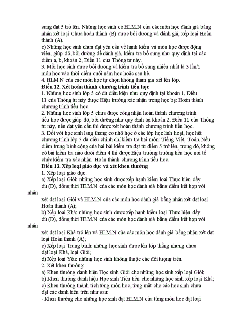 image for page Thông tư 32 về đánh giá xếp loại mới HS Tiểu học