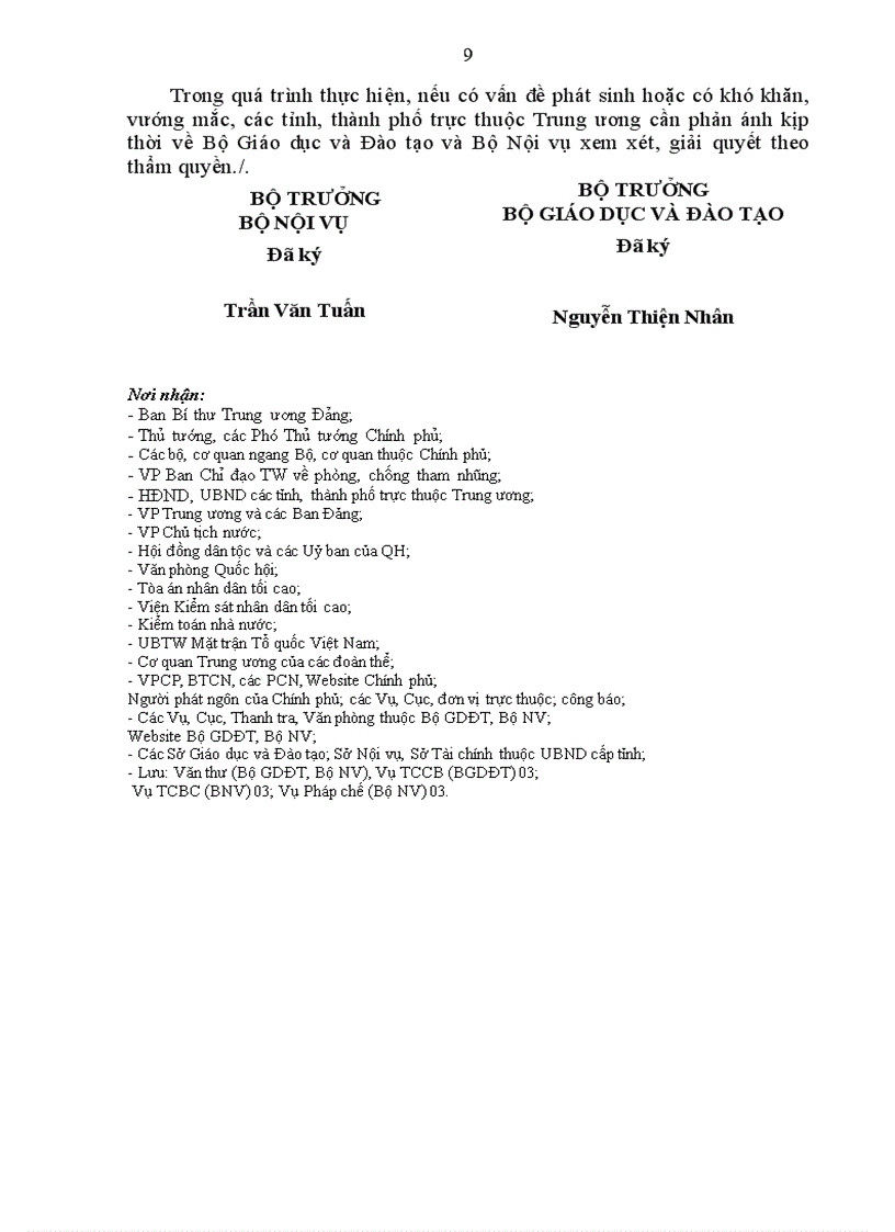 image for page Thông tư 35 của Bộ giáo dục Bộ nội vụ