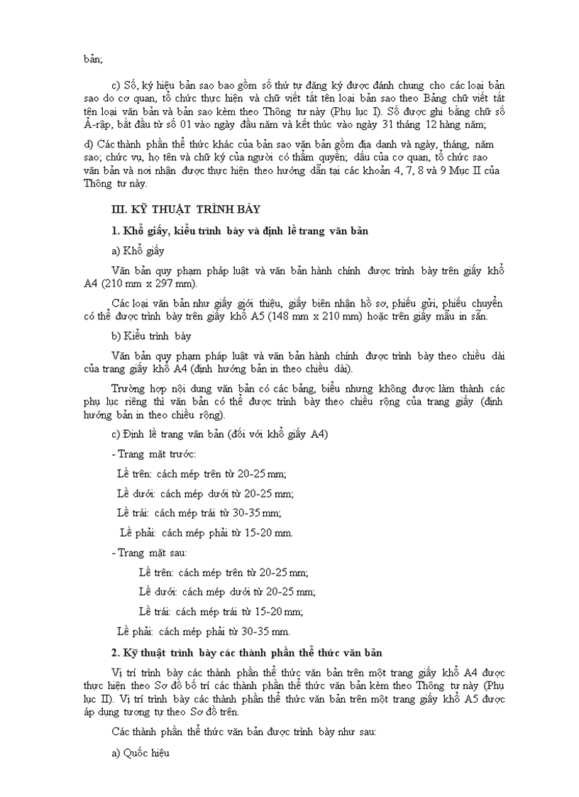 image for page Thông tư 55 Thể thức trình bày văn bản