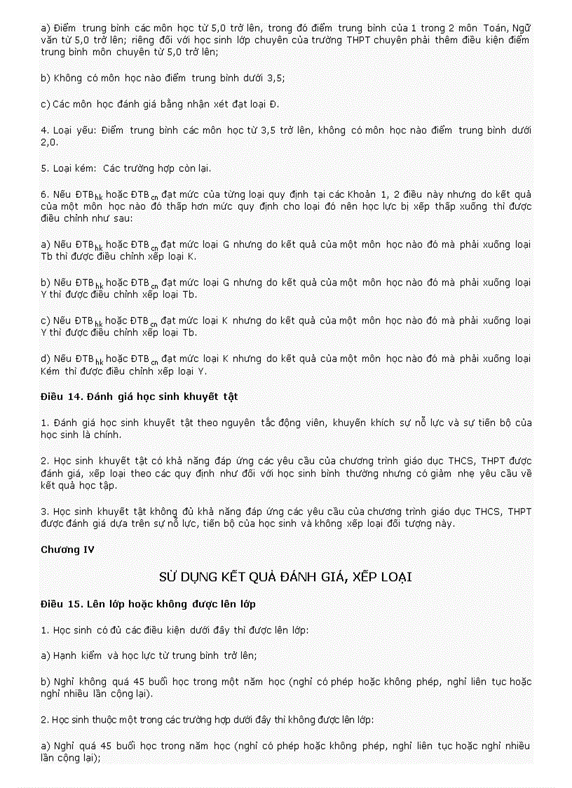 image for page Thông tư 58 quy chế đánh giá xếp loại học sinh mới từ hkii năm học 2011 2012