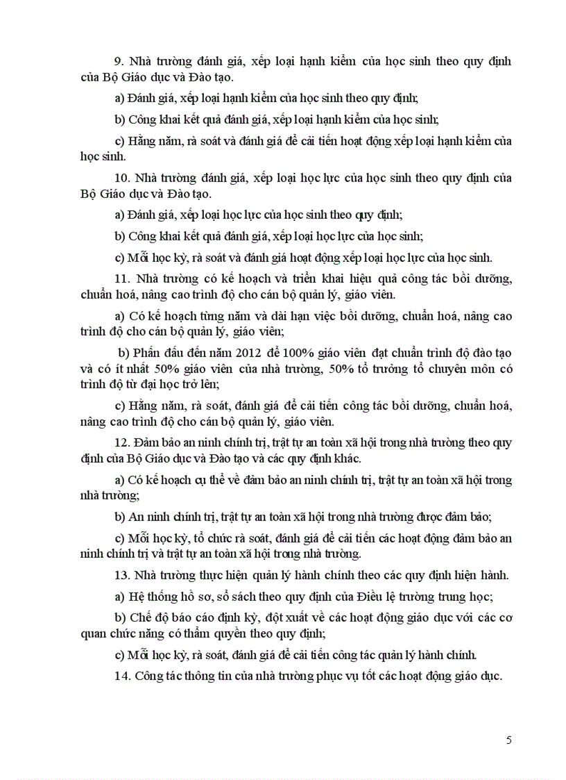 image for page Thông tư ban hành quy định về tiêu chuẩn đánh giá chất lượng giáo dục trường trung học cơ sở