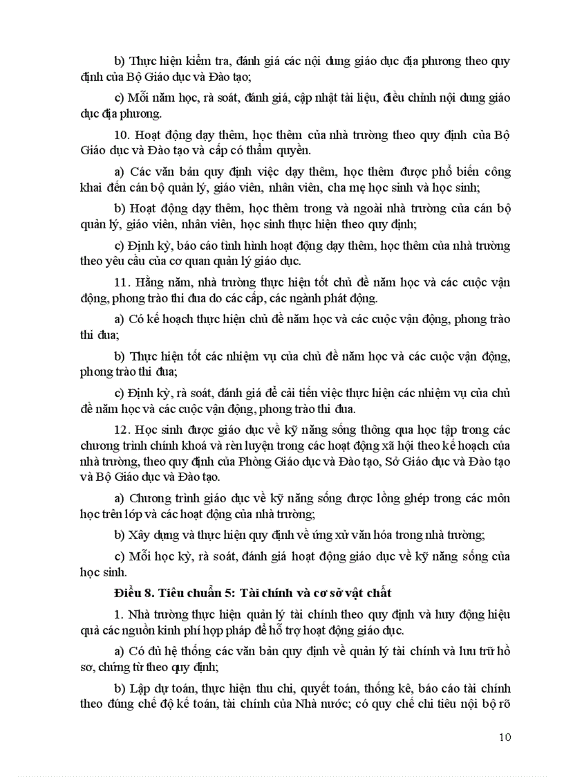 image for page Thông tư ban hành quy định về tiêu chuẩn đánh giá chất lượng giáo dục trường trung học cơ sở