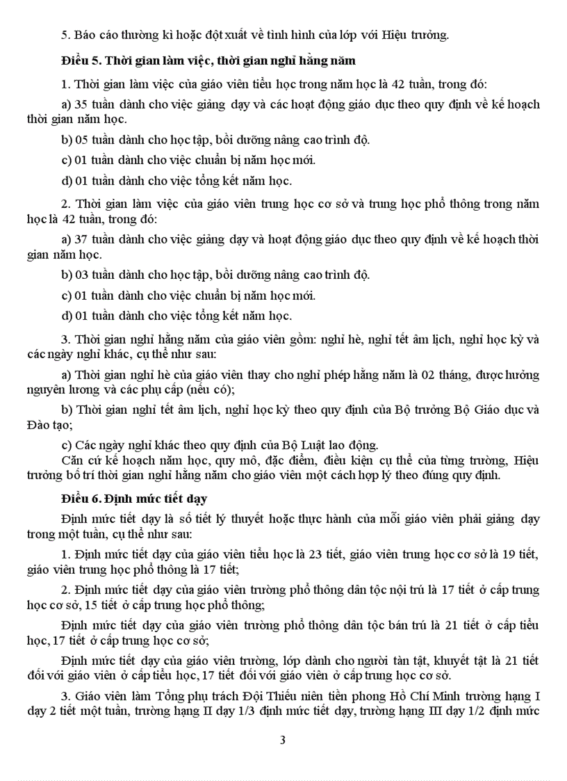 image for page Thông tư số 28 ban hành quy định về chế độ làm việc đối với giáo viên phổ thông