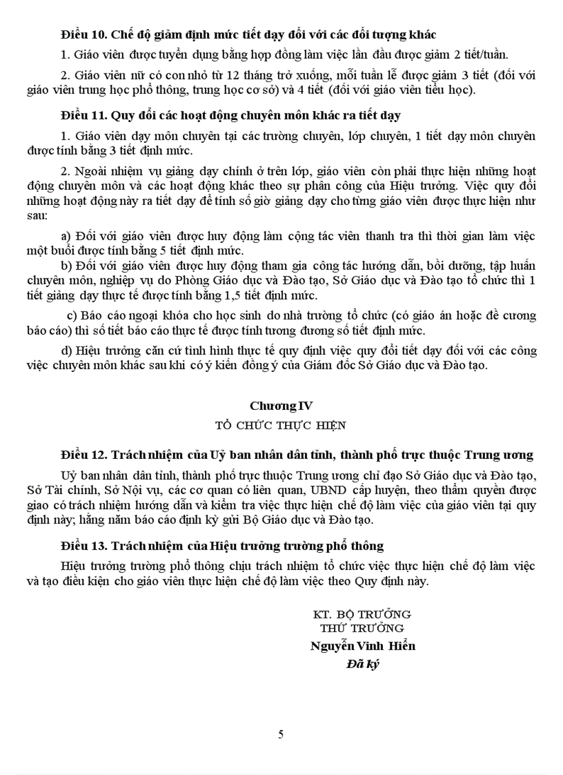 image for page Thông tư số 28 ban hành quy định về chế độ làm việc đối với giáo viên phổ thông