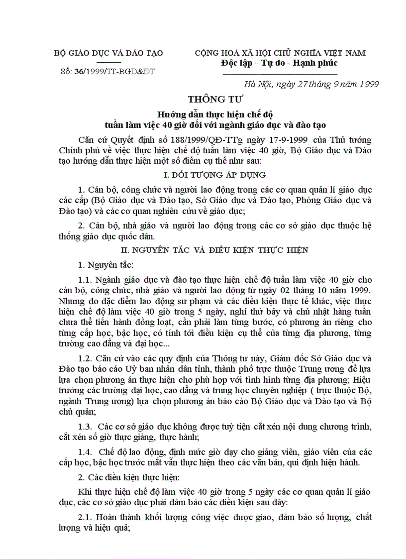 image for page Thong tu so 36 Tuan lam viec 40 gio