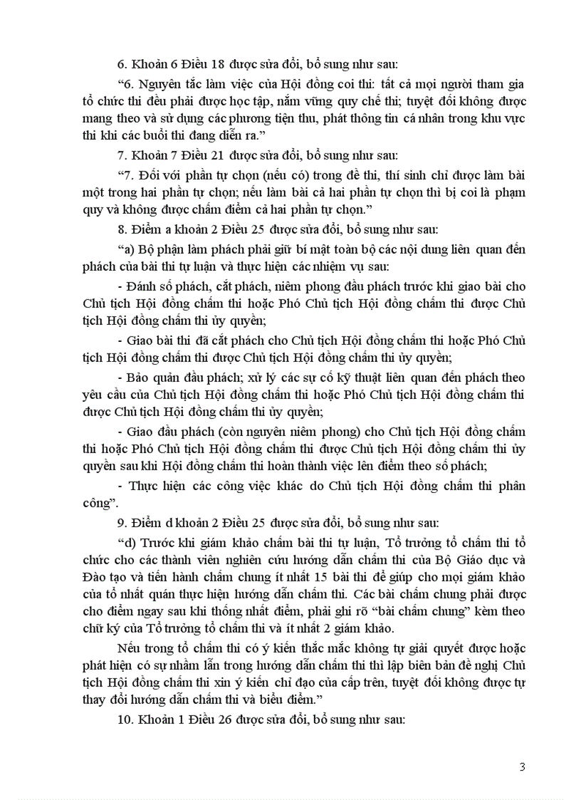 image for page Thông tư về việc sửa đổi bổ sung một số điều của quy chế thi tốt nghiệp trung học phổ thông