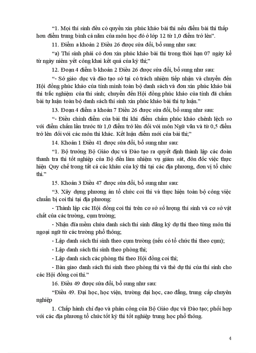 image for page Thông tư về việc sửa đổi bổ sung một số điều của quy chế thi tốt nghiệp trung học phổ thông