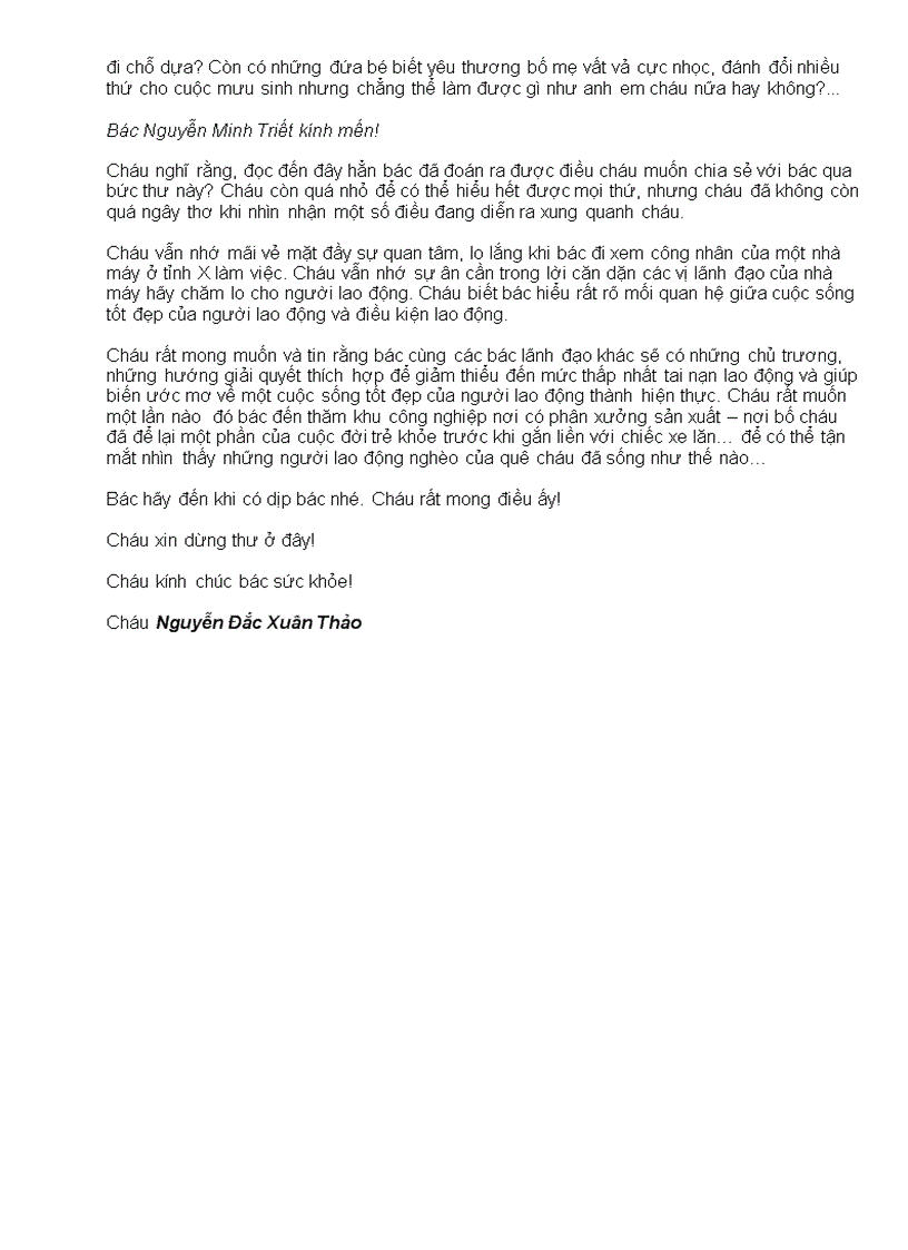 image for page Thư gửi Chủ tịch nước Nguyễn Minh Triết