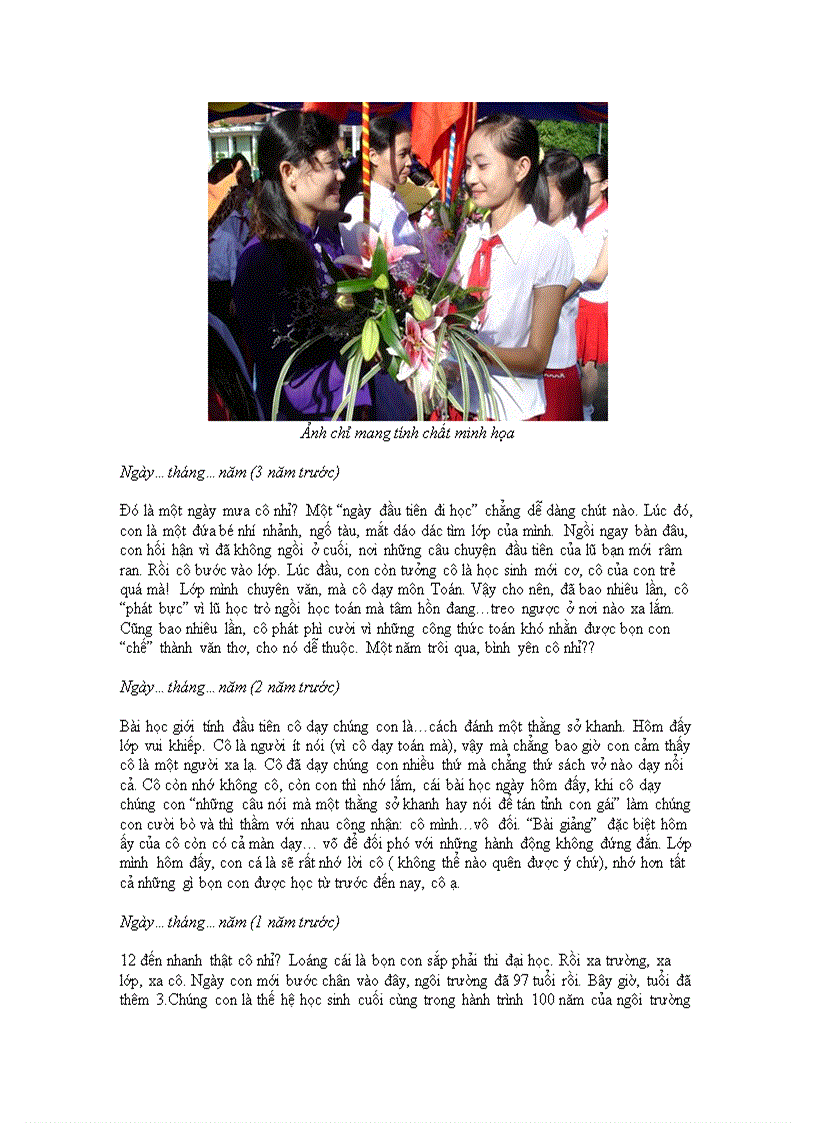 image for page Thư gửi cô giáo cũ