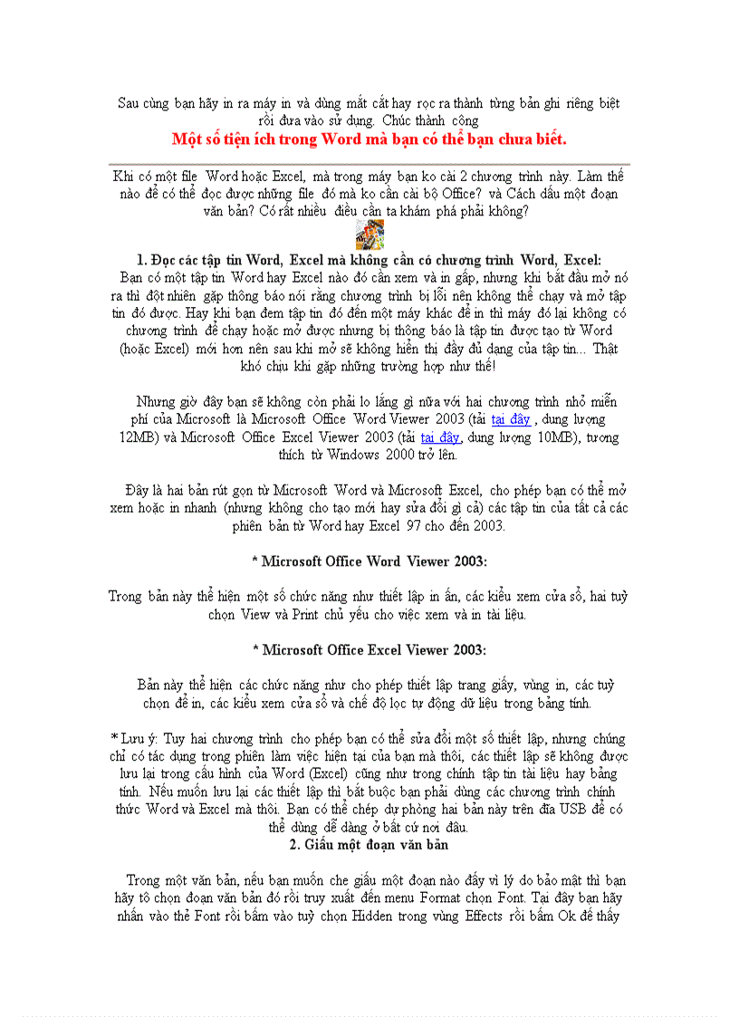 image for page Thủ thuật Powerpoint 2003 CÁC THỦ THUẬT VỀ MS WORD