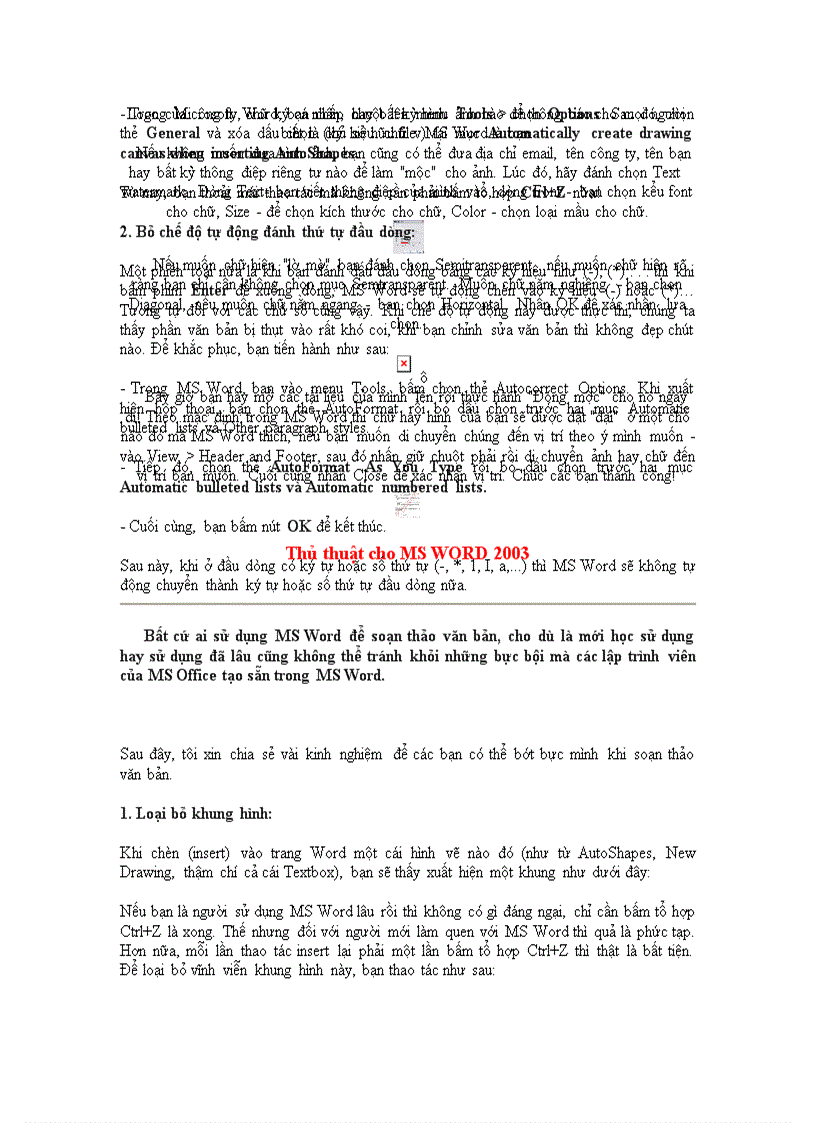 image for page Thủ thuật Powerpoint 2003 CÁC THỦ THUẬT VỀ MS WORD