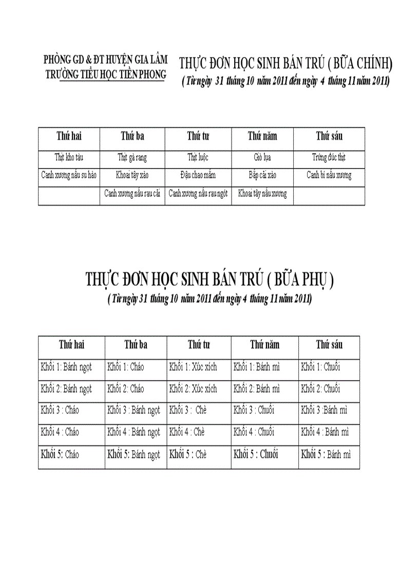 image for page Thực đơn bán trú năm học 2011 2012 luôn luôn cập nhật