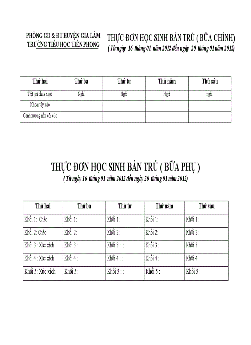 image for page Thực đơn bán trú năm học 2011 2012 luôn luôn cập nhật