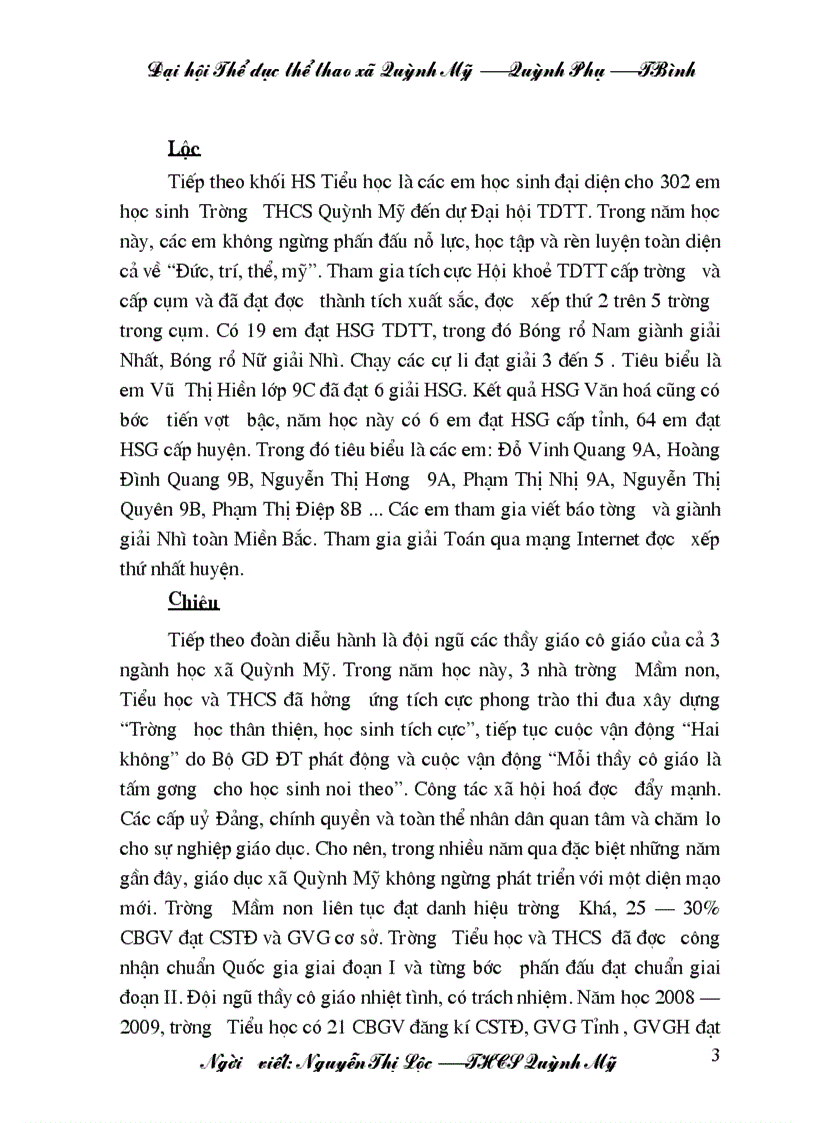 image for page Thuyết minh Lễ diễu hành Đại hội TDTT cấp xã rất tuyệt