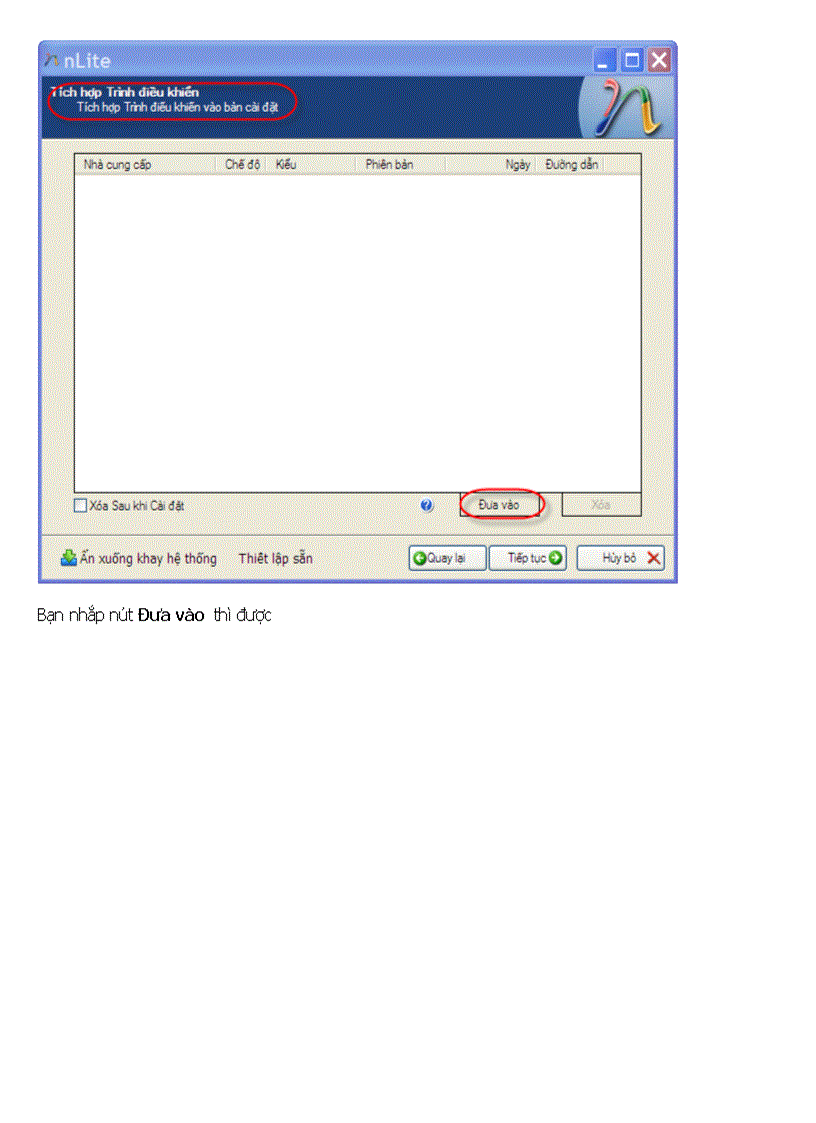 image for page Tích hợp Driver để cài win XP cho máy xách tay