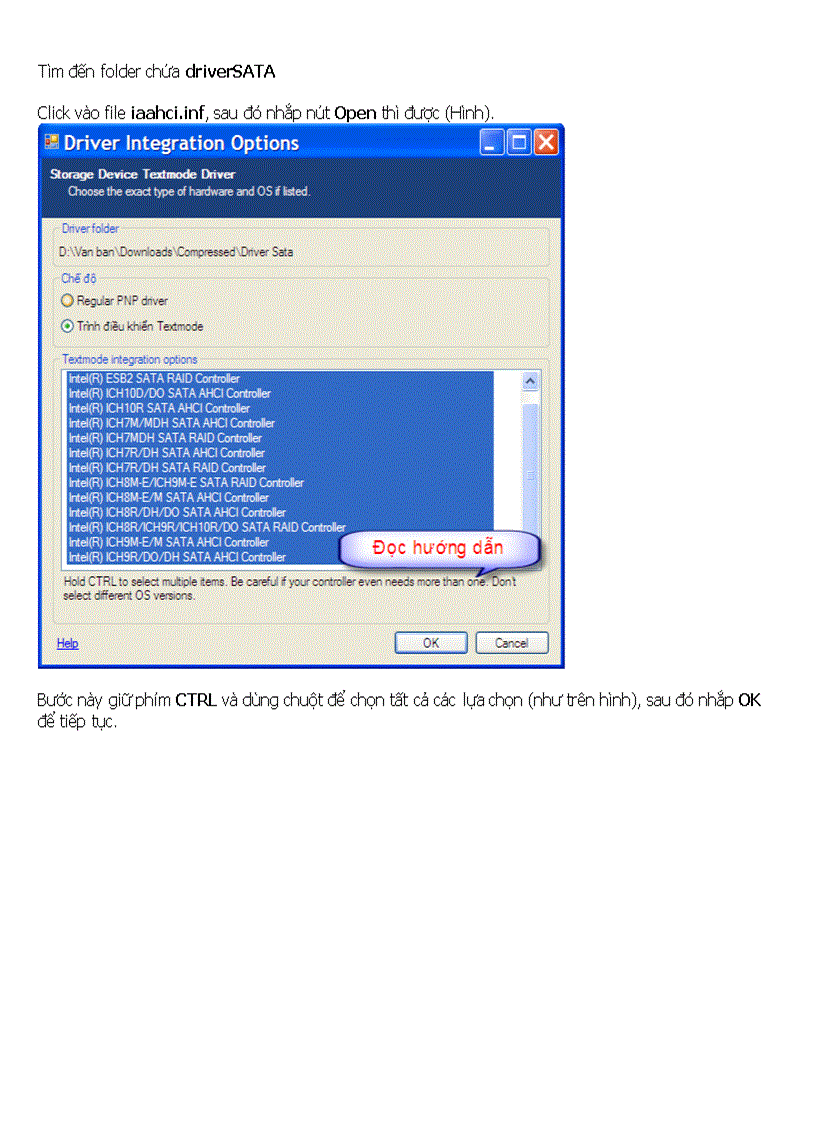 image for page Tích hợp Driver để cài win XP cho máy xách tay
