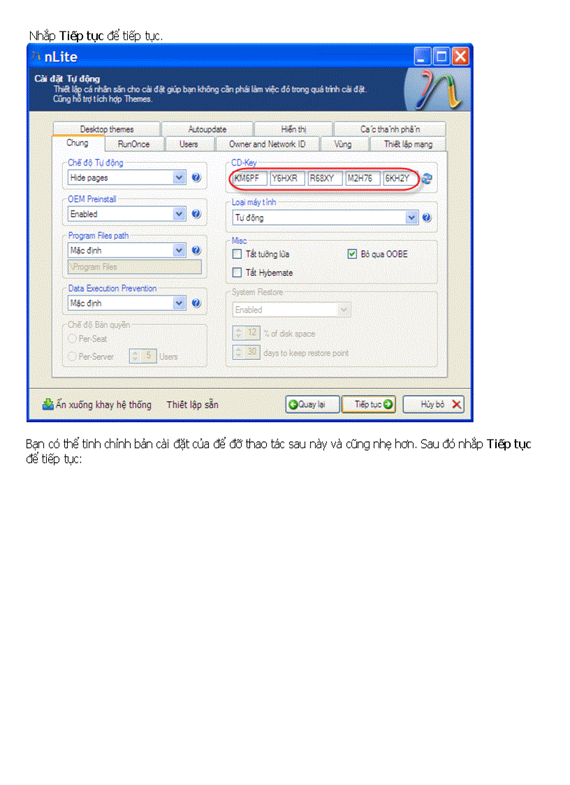image for page Tích hợp Driver để cài win XP cho máy xách tay