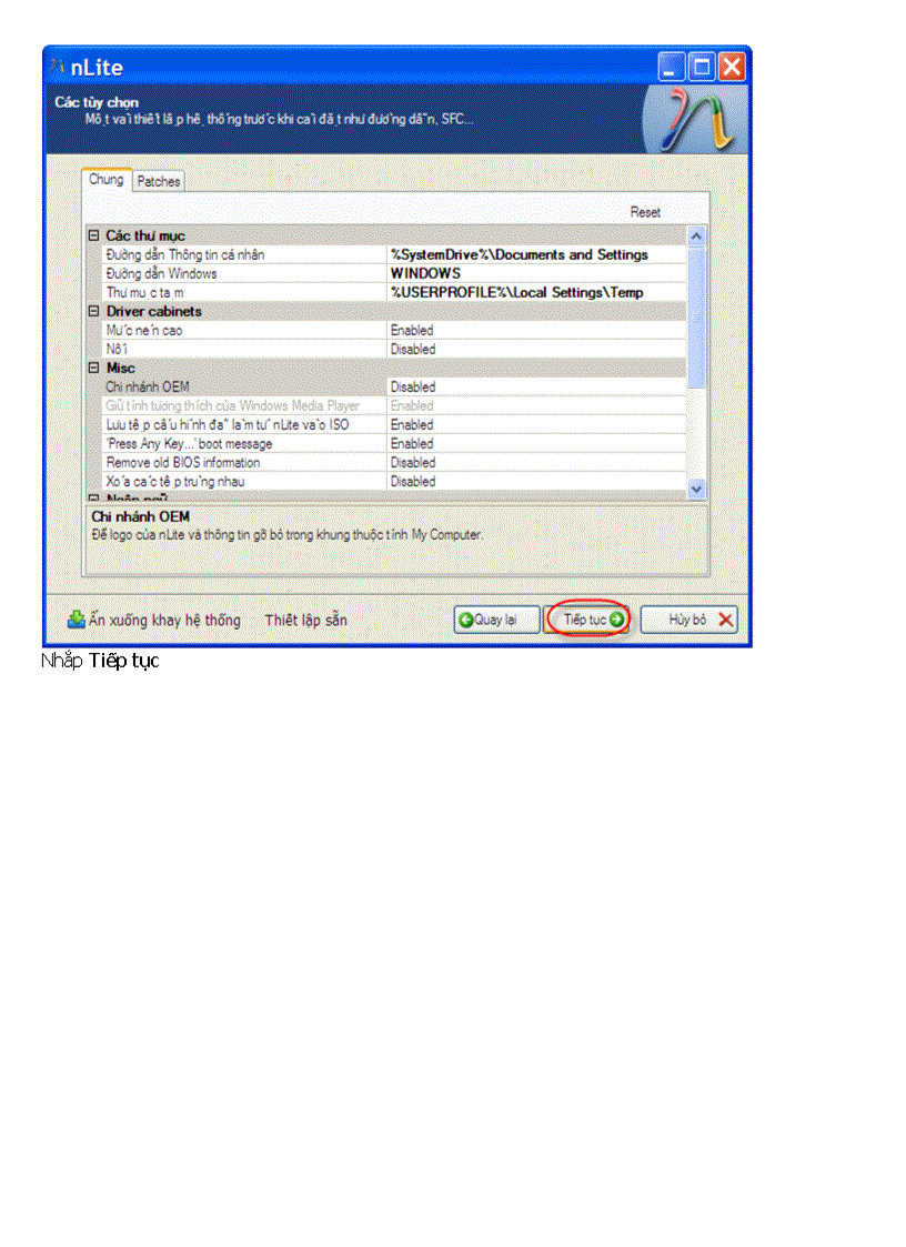 image for page Tích hợp Driver để cài win XP cho máy xách tay