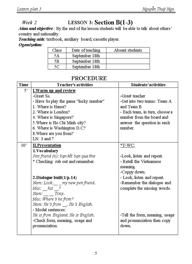 image for page Tieng anh lop 5