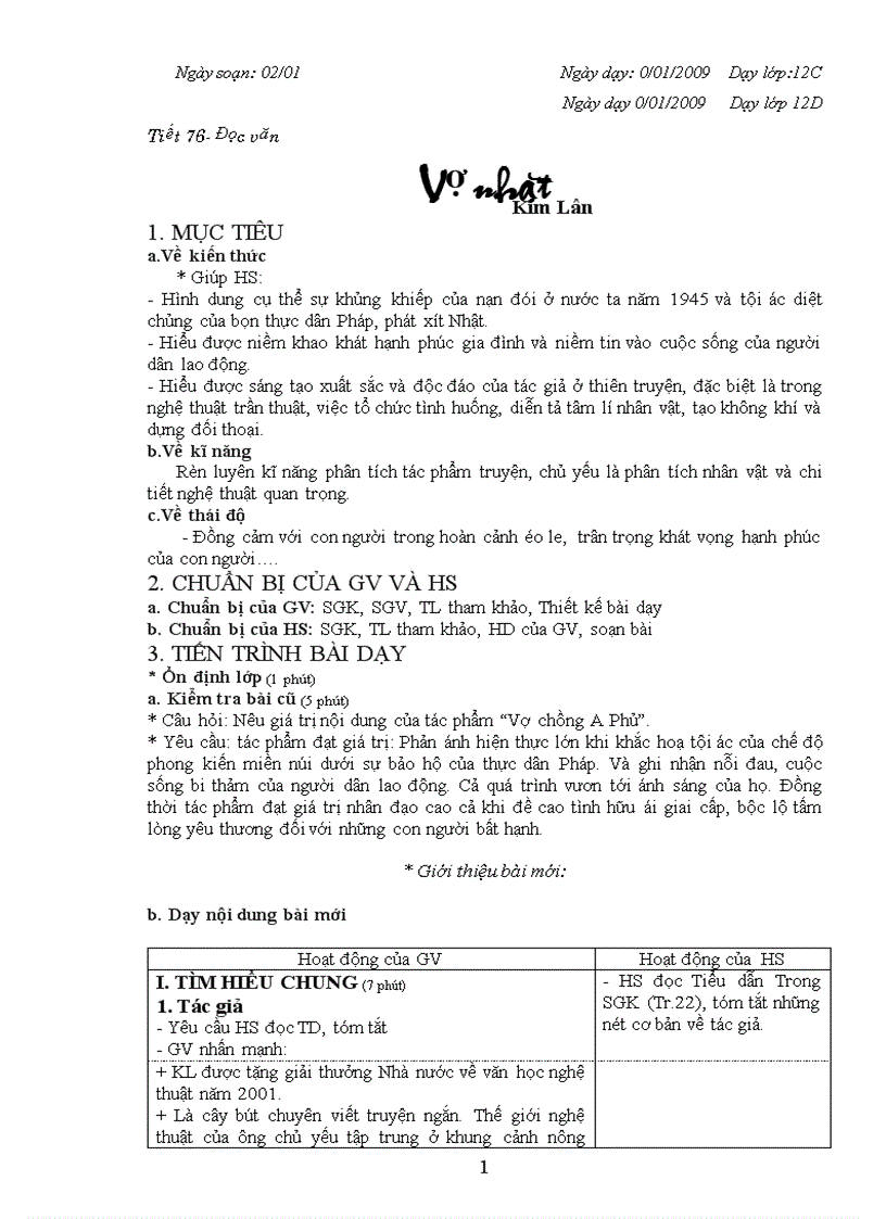 image for page Tiết 76 Vợ nhặt mẫu giáo án mới trao đổi thống nhất