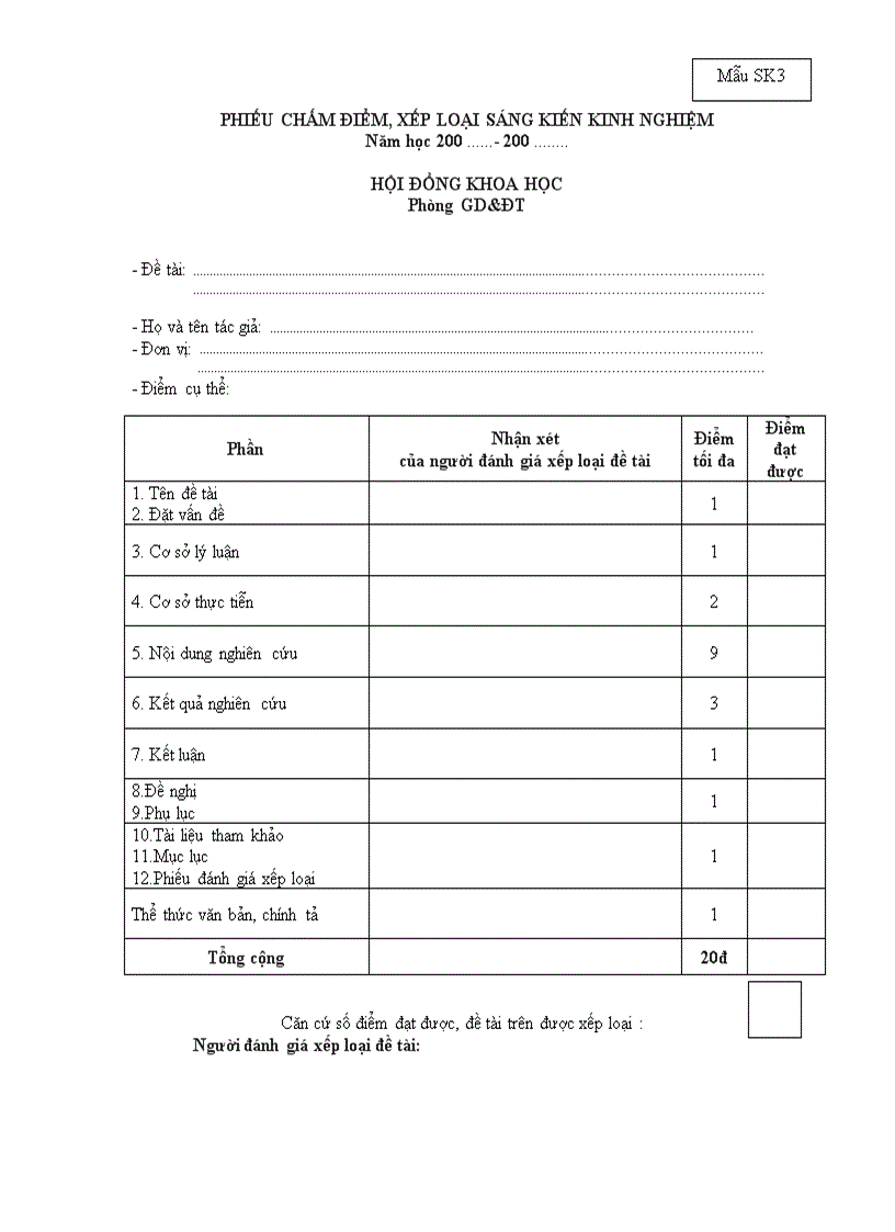 image for page Tiêu chuẩn Đánh giá SKKN