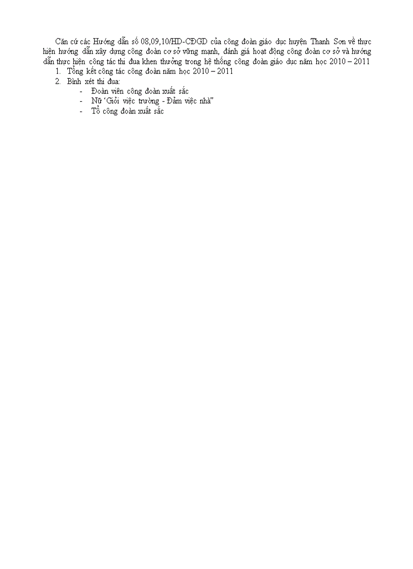 image for page Tiêu chuẩn xếp loại đoàn viên công đoàn xuất sắc