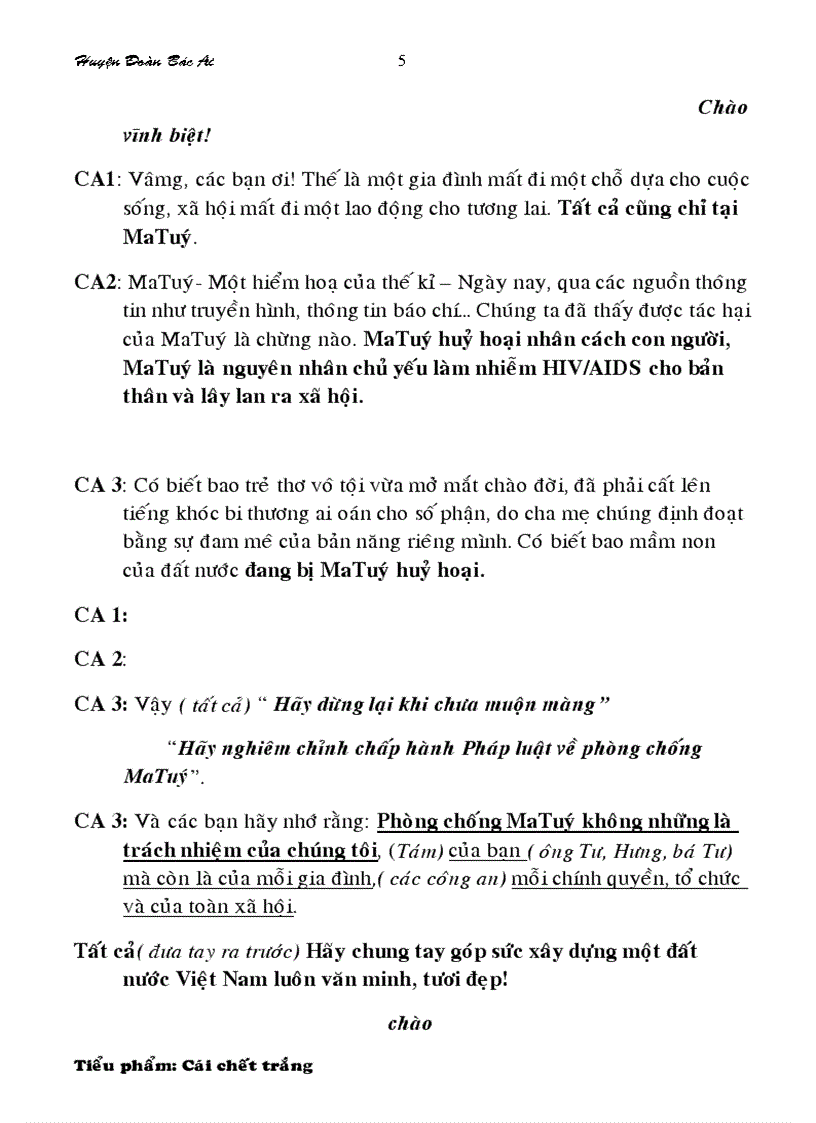 image for page Tiểu phẩm Cái chết trắng Ma tuý