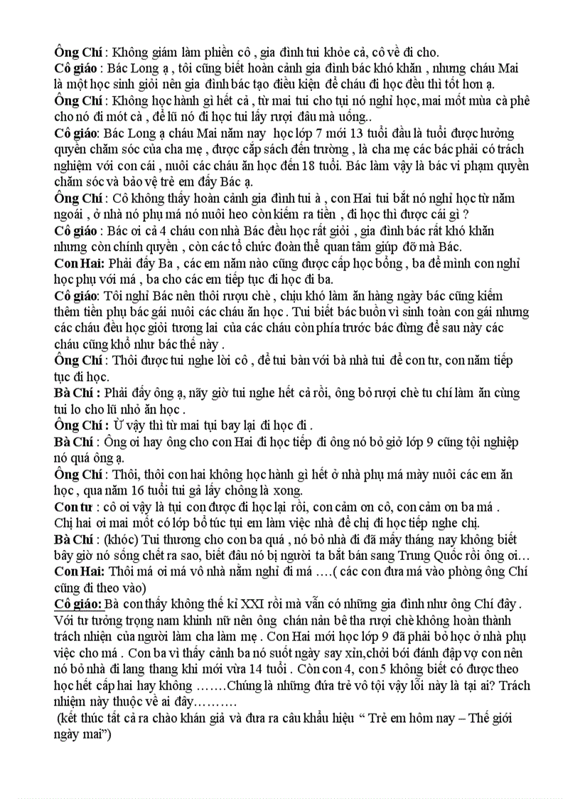 image for page Tiểu phẩm về quyền chăm sóc và bảo vệ trẻ em