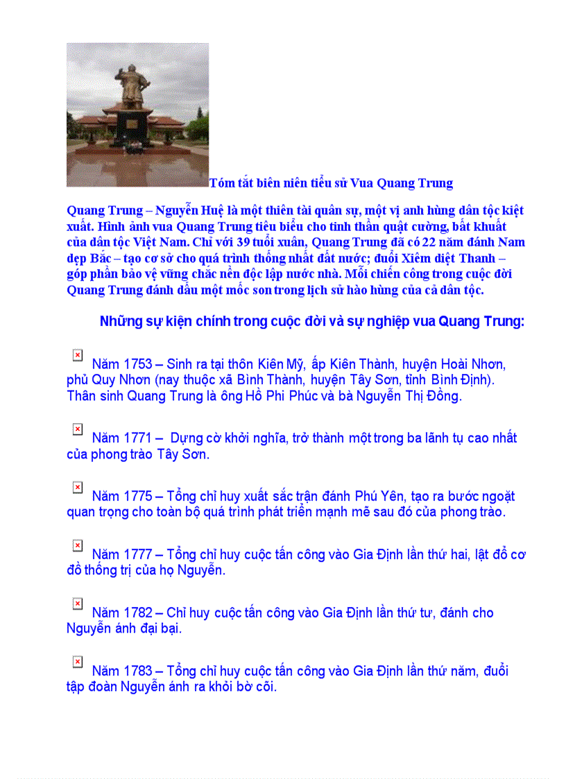 image for page Tiểu sử Anh hùng Quang Trung Nguyễn Huệ