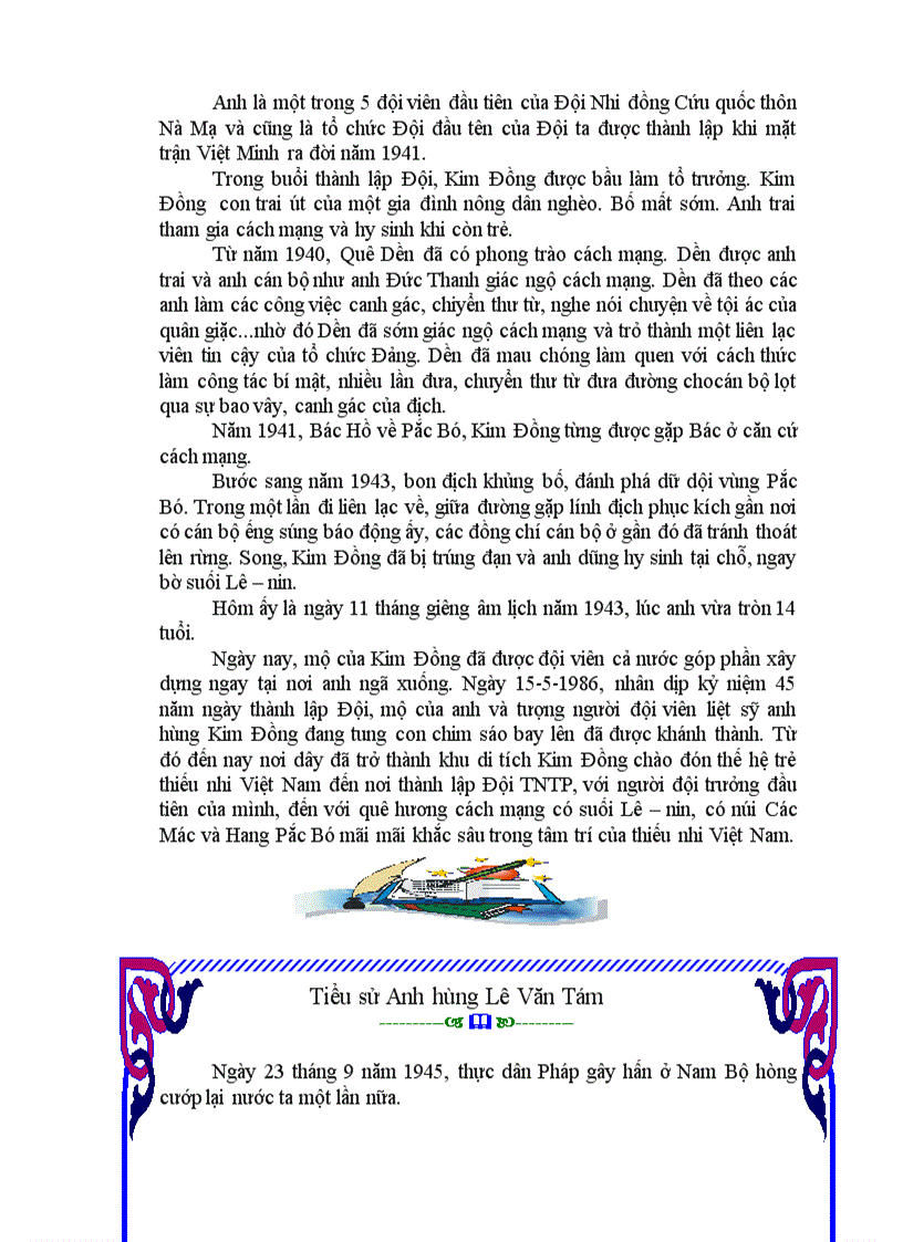 image for page Tiểu sử các anh hùng nhỏ tuổi