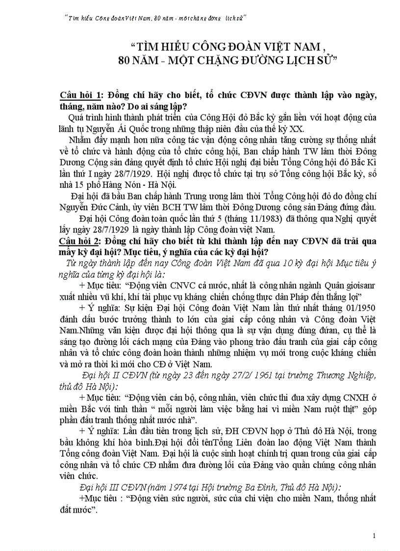 image for page Tìm hiểu lịch sử Công đoàn Việt Nam