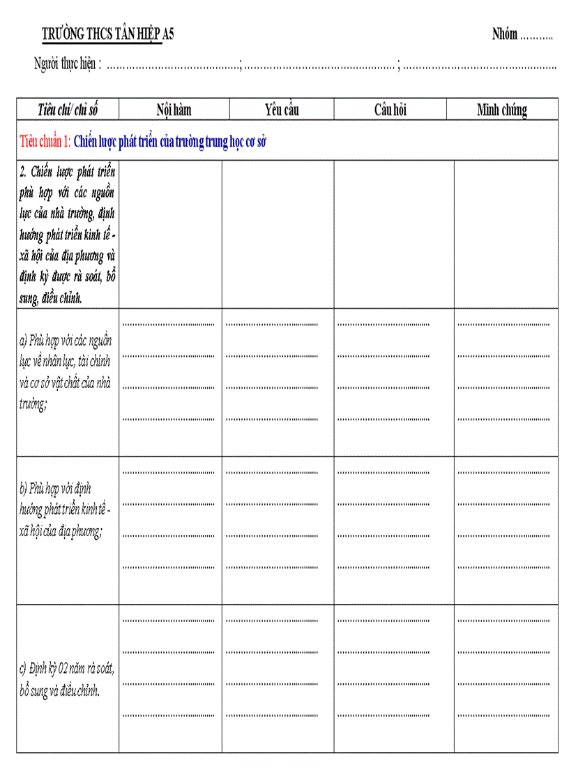 image for page Tìm nội hàm câu hỏi minh chứng tiêu chuẩn 1