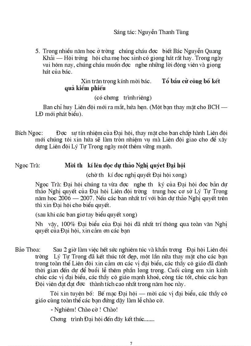 image for page Tiền trình đại hội liên đội 1