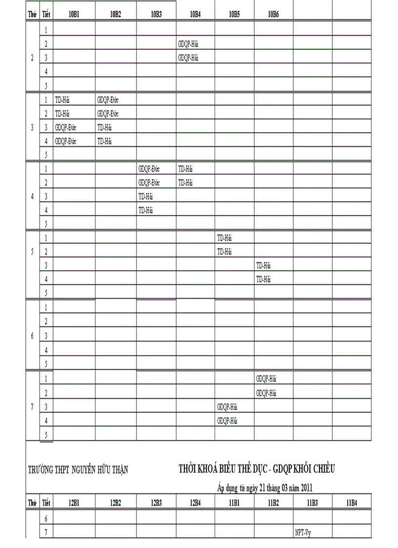 image for page TKB áp dụng từ ngày 21 tháng 3 năm 2011