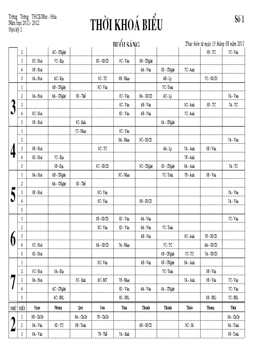 image for page TKB theo GV