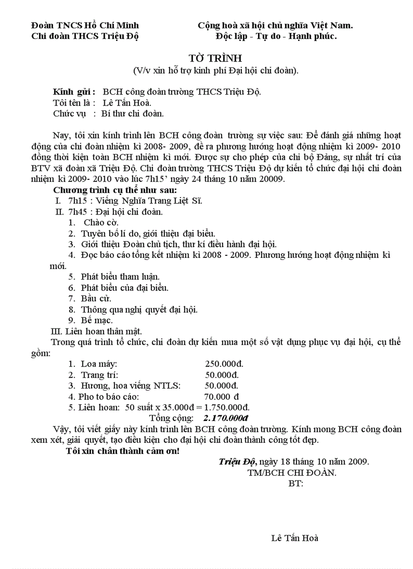 image for page To trinh dai hoi chi doan