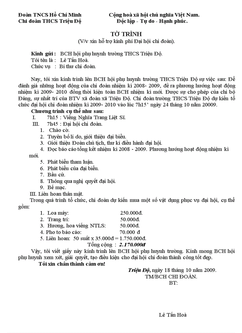 image for page To trinh dai hoi chi doan