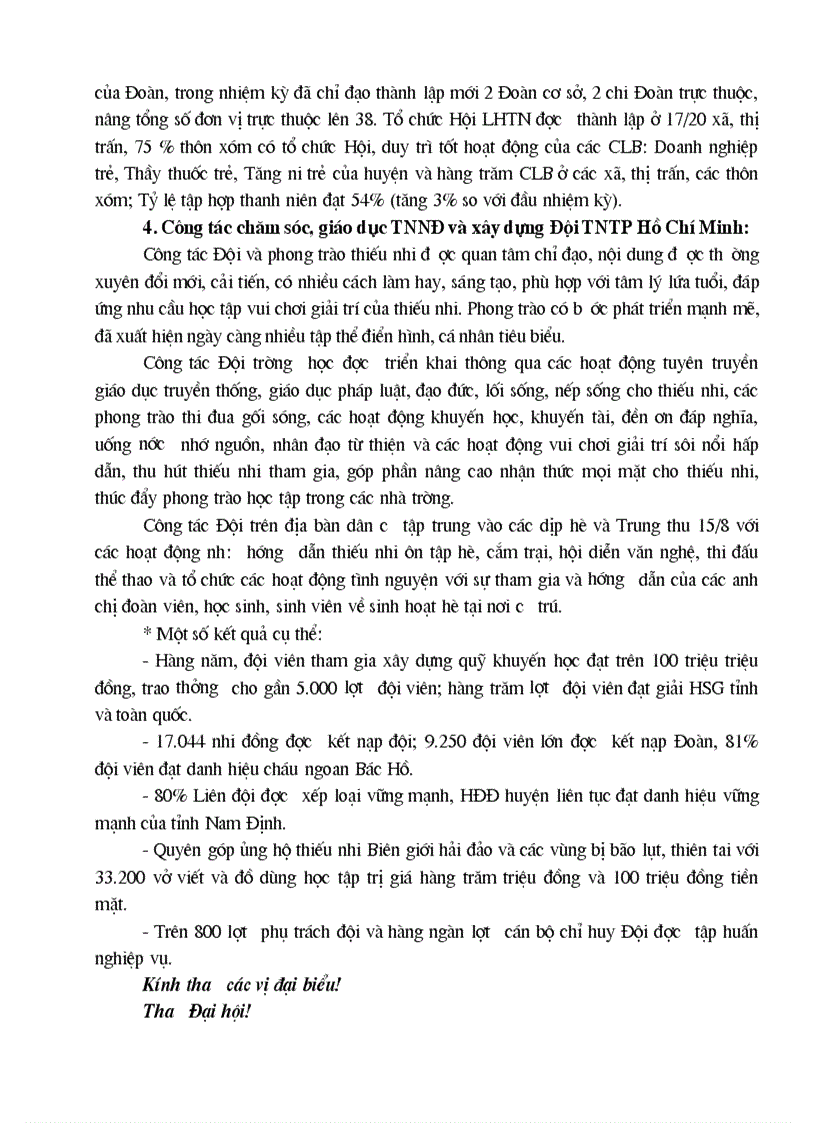 image for page Tốm tắt nhiệm kỳ