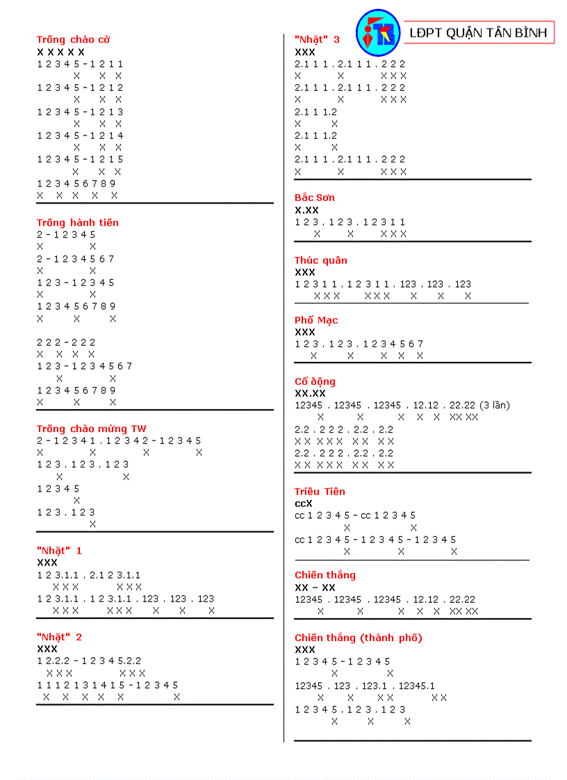 image for page Tổng hợp các bài trống Đội hot