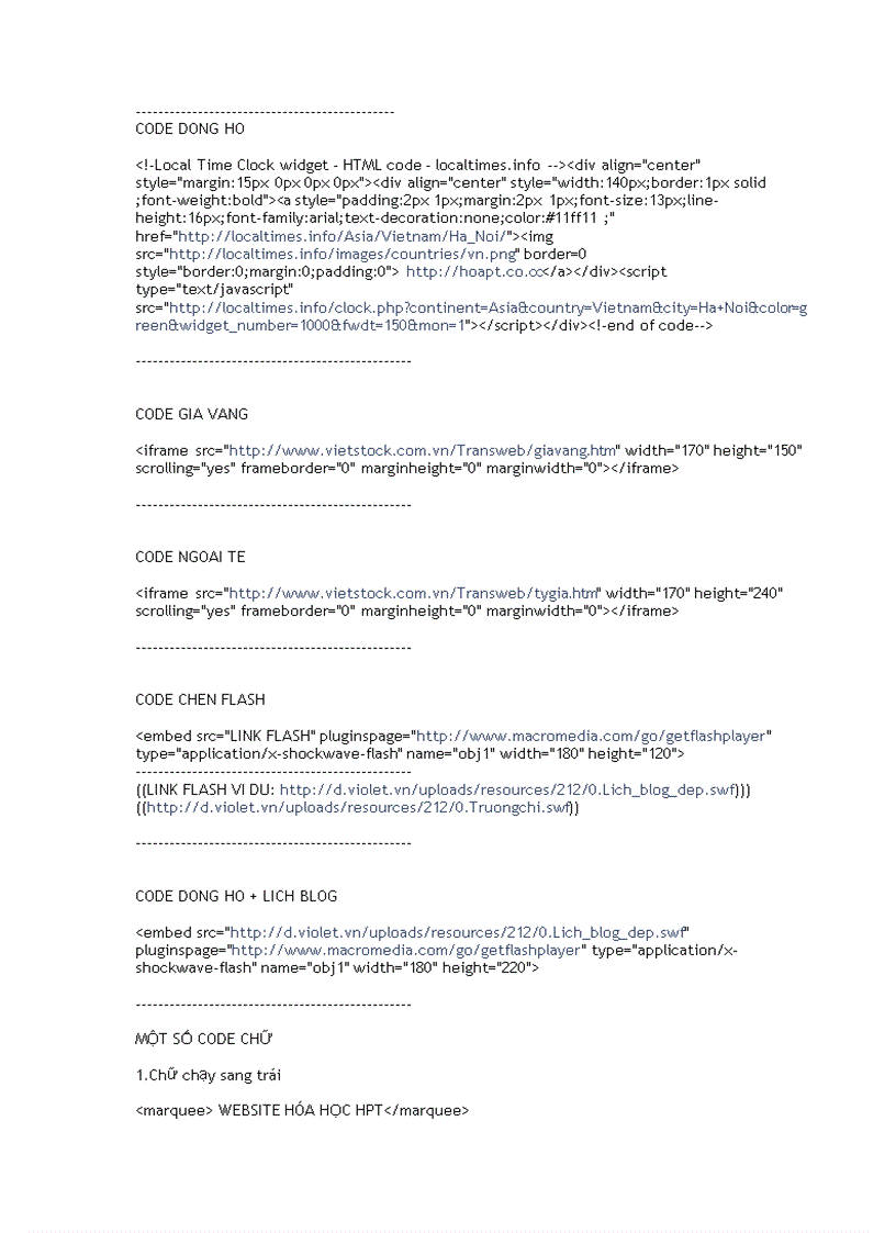 image for page Tổng hợp các loại Code trang trí cho website violet hay Blog