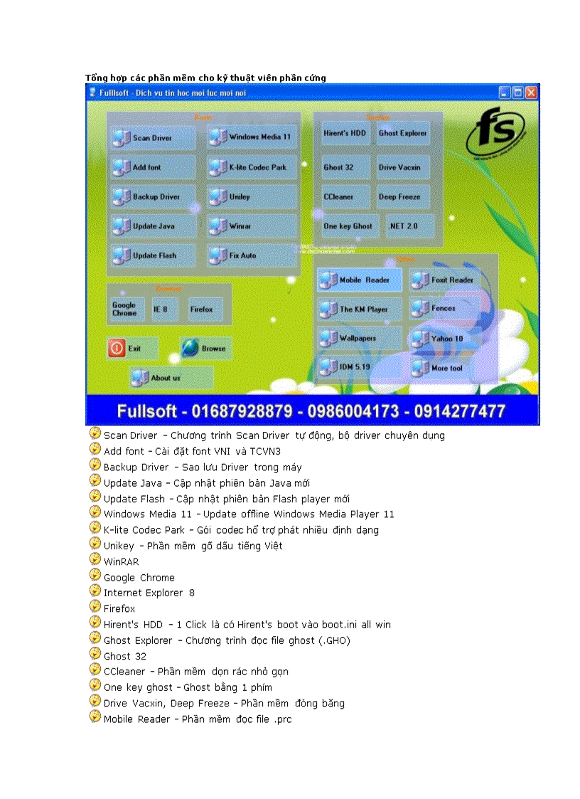 image for page Tổng hợp các phần mềm cho kỹ thuật viên phần cứng