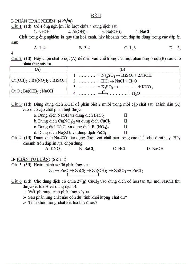 image for page Tổng hợp đề KT Hóa Học 9