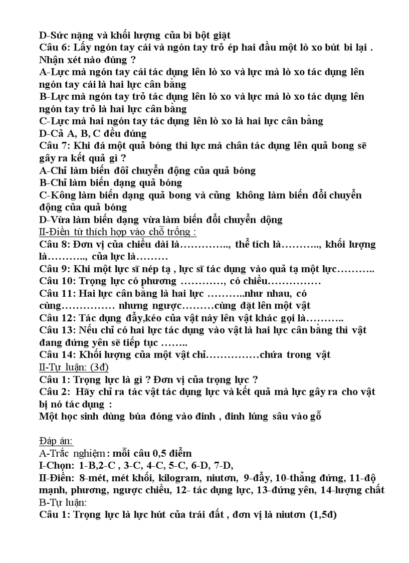 image for page Tổng hợp đề KT vật lý 6