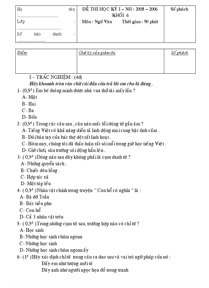 image for page Tổng hợp đề thi KI ngư văn các lớp cấp II