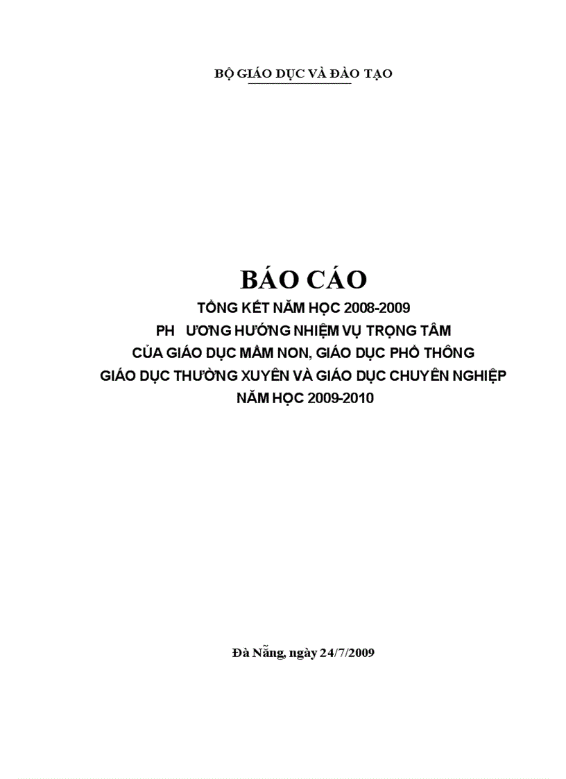 Tổng kết năm học 2008 2009 Phương hướng nhiệm vụ năm học 2009 2010